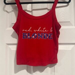 Red Cropped Tank Top